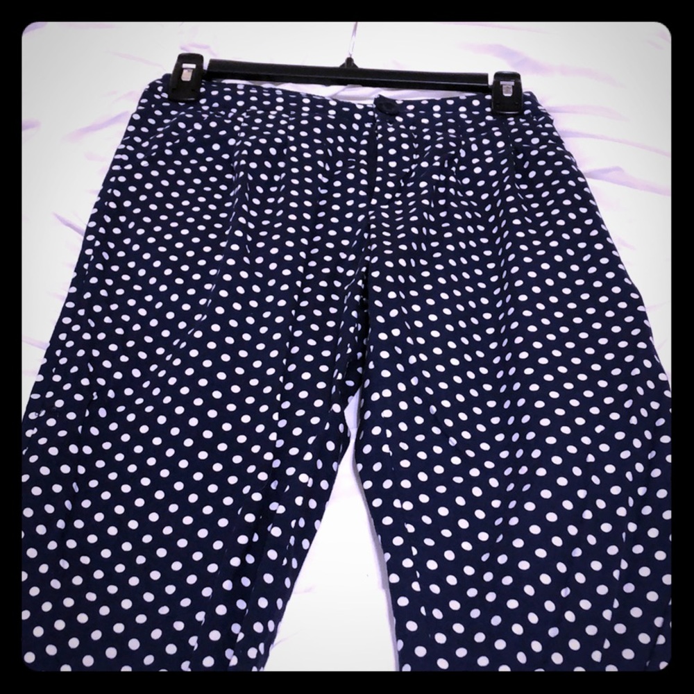 Navy and polka dot pants size 2